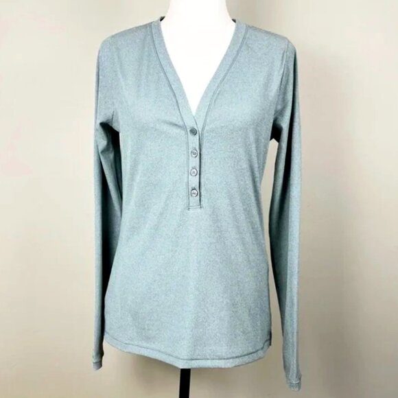 Athleta Uptempo Ribbed Henley Top M - Picture 2 of 8